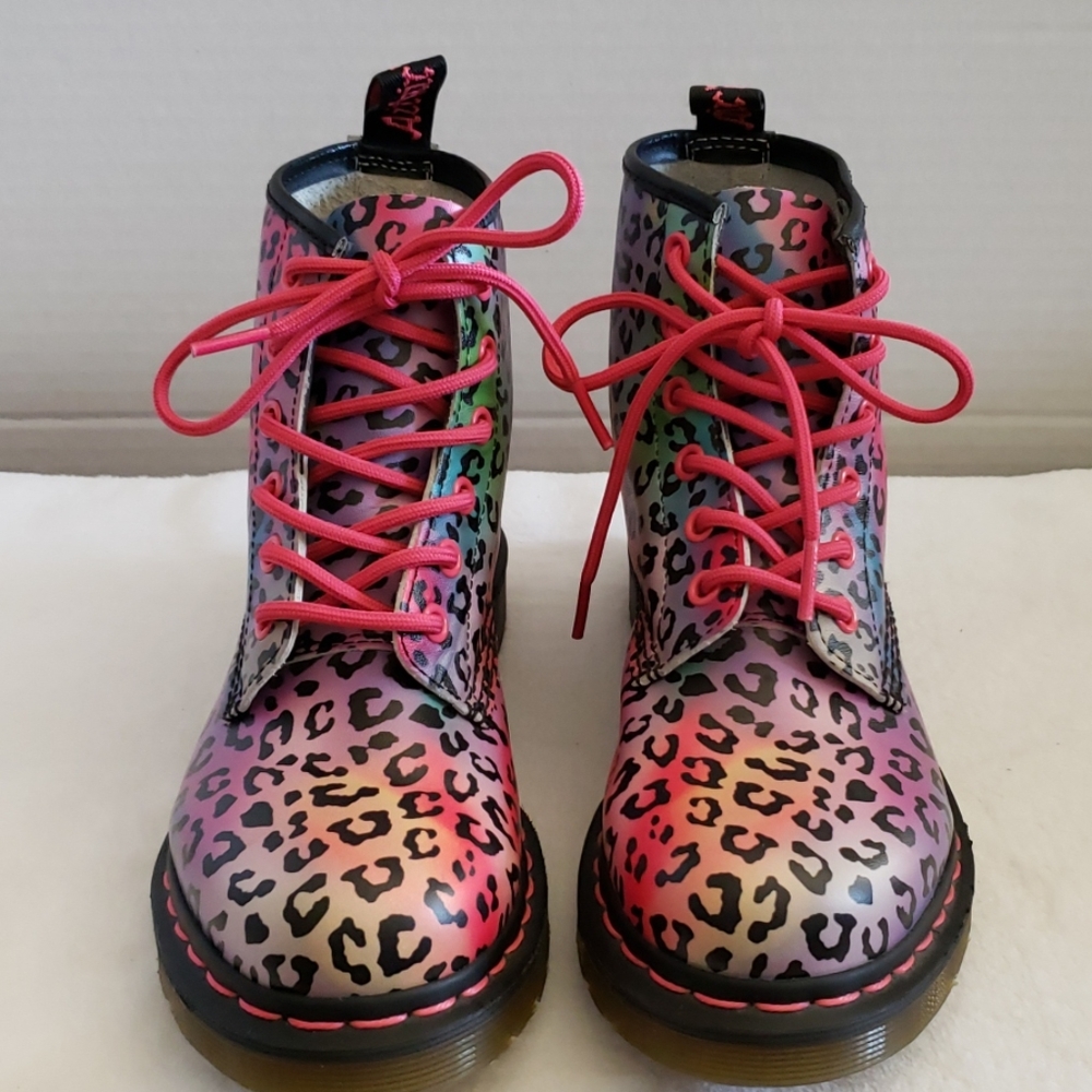 Dr. Martens Multicolor Leopard Ankle Boots